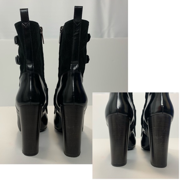 Tod’s Black Leather Buckle Detail Heel Ankle Boots - Picture 4 of 9